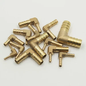 Brass 90° Pipe Equa & Reducing Elbow Hose Joiner Barbed Fitting Connector - Picture 1 of 1