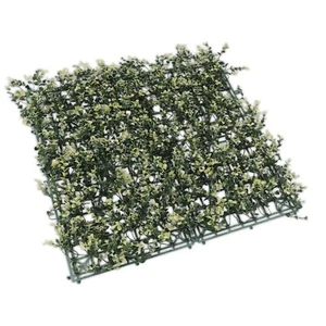 20"x20" Artificial Faux Greenery Beige Buxus Fence Screen Wall Decor Panel - Picture 1 of 7
