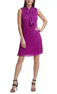 Neu mit Etikett DKNY plissiertes Kleid mit Bindeband Größe 8 - Bild 1 von 8