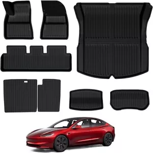 BASENOR 8PCS Floor Mats for 2024 Tesla Model 3, All-Weather 3D Material Cargo... - Bild 1 von 6