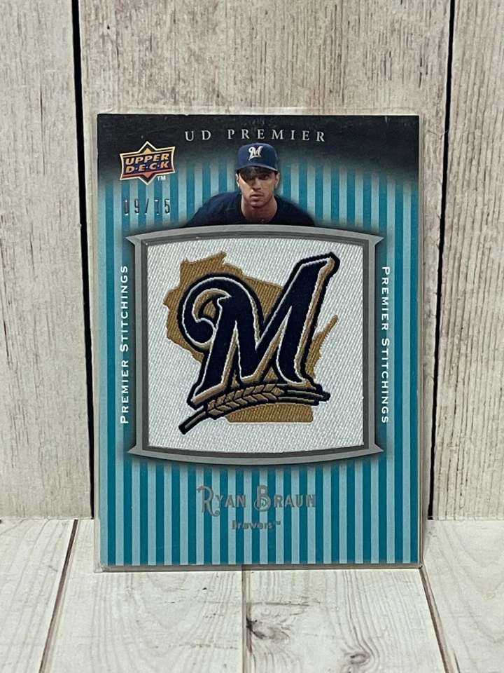Upper Deck Premier Stitchings 2008 #RB Ryan Braun (#'d/75) Foto 1 de 1