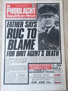 Irish Republican Newspaper An Phoblacht, 1989, RUC To Blame Headline. - Picture 1 of 9