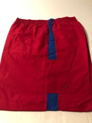 New Open Trails men's swim trunks red with blue stripe size pockets size medium - Image 1 of 2