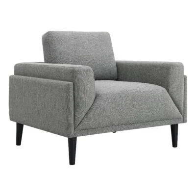 Silla tapizada de tela Coaster Rilynn con brazos de oruga en gris Foto 1 de 4