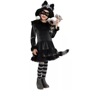 Girl Sweet Raccoon Halloween Cosplay Dress up Role Play Pretend Play Costume - Picture 1 of 10