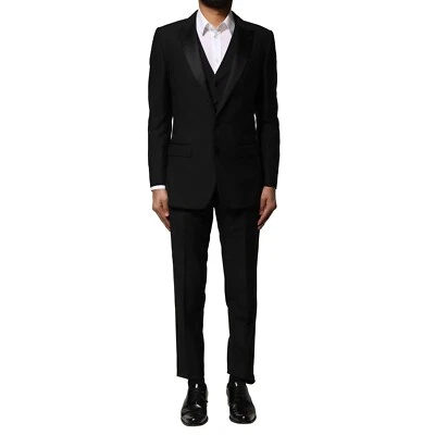Traje DOLCE & GABBANA Lana Negra 3 Piezas Sencillo Hombres EU46/US36/S 2690usd Foto 1 de 4