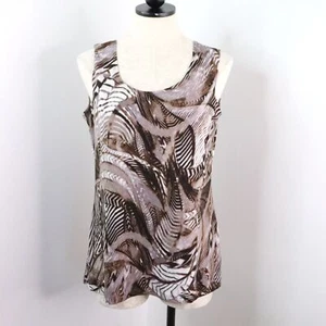 Blusa sin mangas elástica con estampado abstracto marrón M de Kate & Mallory para mujer - Imagen 1 de 9