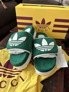 Adidas x Gucci Mens Slides Sandals Size 10G Green Sold Out