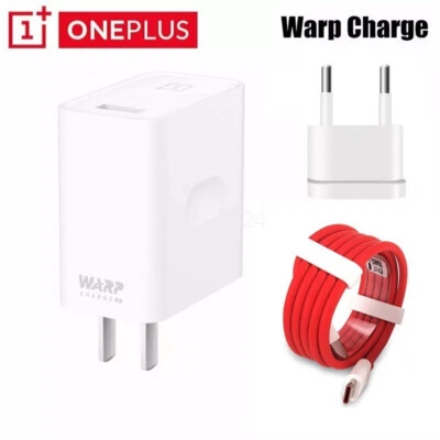 Cargador Original Oneplus 7 8 Pro 30W Warp Carga Rápida Adaptador USB Tipo-C Cable Foto 1 de 4