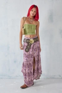 Urban Outfitters Asymmetrical Maxi Beach Skirt S P Women's Printed NEW 36079 - Picture 1 of 10