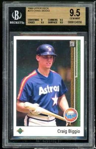 Craig Biggio Rookie Card 1989 Upper Deck #273 BGS 9.5 (9 9.5 9.5 9.5) - Picture 1 of 2