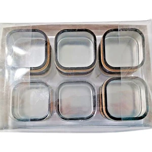 Black Tin Boxes w/ Clear Top & Gold Glitter Stripe – 2.5" Favor Craft Storage - Imagen 1 de 11