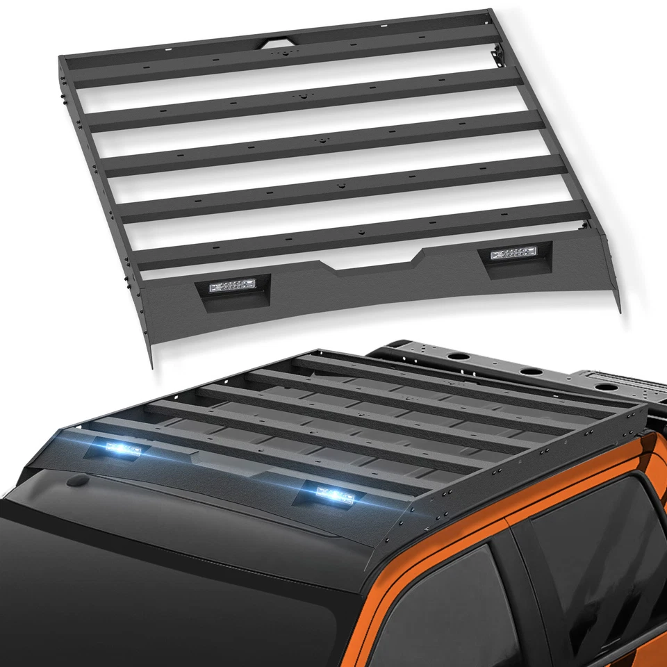 For 09-2014 Ford F-150&Raptor SuperCrew Cab Rooftop Cargo Carrier Luggage Holder - Image 1 of 4