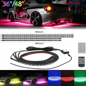 4X8 5050 RGB LED Strip Under Car Tube Underglow Underbody System Neon Light Kit - Bild 1 von 10
