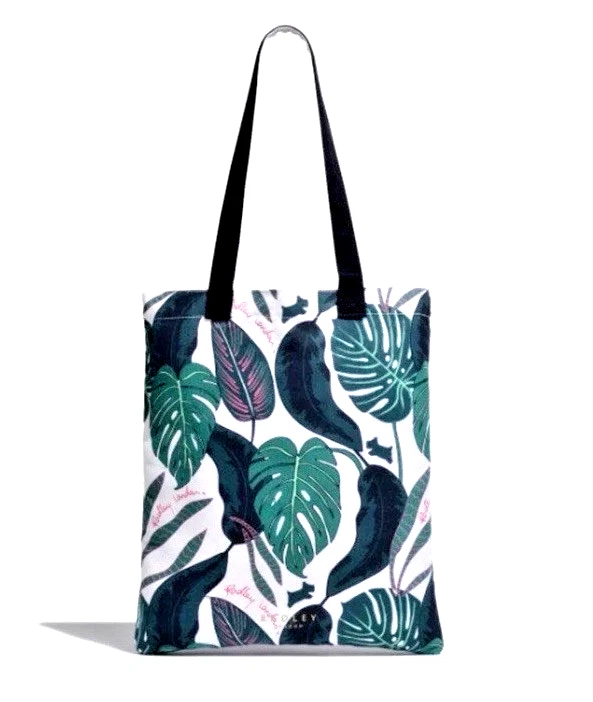 Bolsa tote Hilary Radley London Winter Gardens estampa de folhas nova sem etiquetas - Imagem 1 de 4
