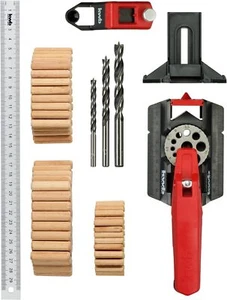 kwb Dübelhilfe/Dübellehre Set inkl. je 50 Dübel und 1 Bohrer 6, 8, 10 mm mit 30 - Bild 1 von 7
