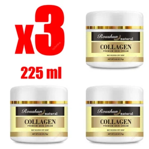 225 ml Pure Beauty Collagen Cream 3 Pack Hyaluronic Face Dark Eye Anti-Aging - Picture 1 of 7
