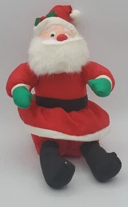 Peluche Babbo Natale seduto nylon vintage International Silver Co 1997 - Foto 1 di 10