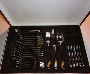 TAFELBESTECK 30-TEILIG - WMF AMBIENTE MODELL CHARME - Cromargan DEKOR VERGOLDET - Bild 1 von 8