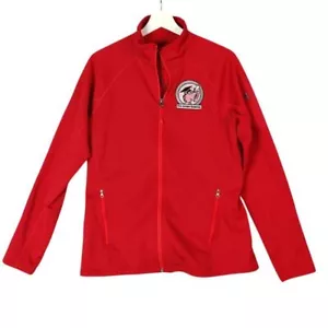 Marmot Red Full Zip Athletic Jacket Women Sz L Performance Activewear Run Sport - Picture 1 of 11