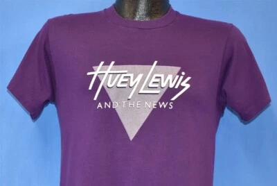 vintage 80s HUEY LEWIS THE NEWS 1984 SPORTS TOUR NEW WAVE ROCK CONCERT t-shirt S - Image 1 of 4