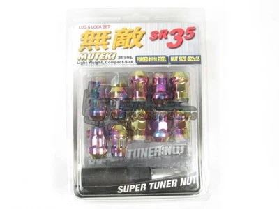 Sintonizador de rueda cerrado extendido Muteki SR35 tuercas cromadas neón 12x1,5 mm NUEVO Foto 1 de 2