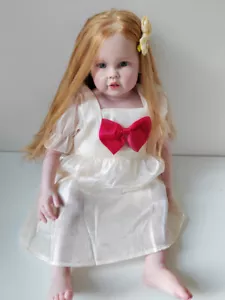 30" Realistic Reborn Baby Doll Girl Rooted Hair Soft Vinyl Toddler Finished Gift - Picture 1 of 8
