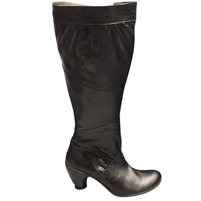 Botas Fly London Tacón Alto Mujer Talla 7 Negras Punta Redonda Cómodas Cremallera Lateral Foto 1 de 4