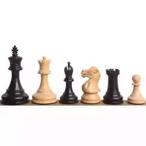 Juego de piezas de ajedrez de madera con peso Pro Staunton de 2,4" solamente - boj ebonizado - Imagen 1 de 5
