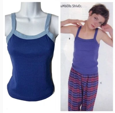 NOS Vintage 90s Y2K Navy Blue Cami Tank Top Blogger Delias Alloy Skate Surf USA - Image 1 of 4