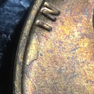 1956 Lincoln Wheat Cent - RB BU - LAMINATION PEEL @ 10:00. INV#5117 - Picture 1 of 4