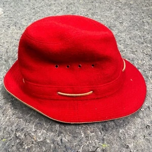 Vintage Eddie Bauer Hat Women Wool Red Fedora USA Made Medium Rare - Picture 1 of 6