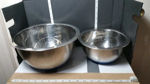 Wolfgang Puck Stainless Steel; 2 Bowls - USED / Parts Only Blue Silicone Base - Picture 1 of 7
