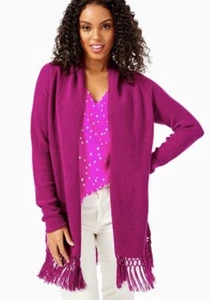 NWT Lilly Pulitzer Tatum Fringe Tassel Cardigan Pink-$128-XXS-EASTER! - Picture 1 of 2