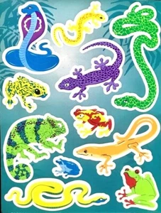 **RARE** SUPER MAXI REPTILES GLOW IN DARK Sandylion Stickers LIZARDS SNAKES + - Picture 1 of 1