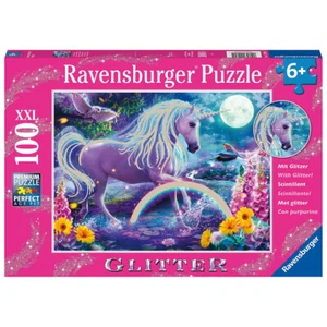 100pc Ravensburger Glitter Unicorn Jigsaw Puzzle Game 49x36cm Kids/Family 6y+ - Picture 1 of 1