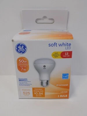 GE 7W Soft White Led R20 Light Dimmable 50W Replacement 525 Lumens Brightness - Image 1 of 2