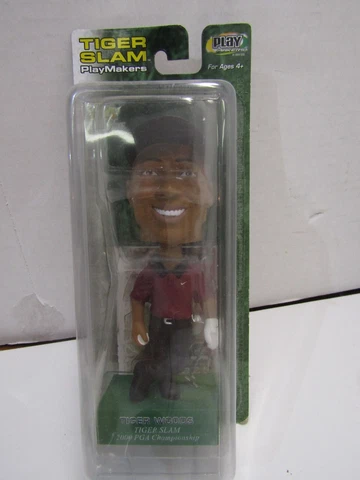 NIB TIGER SLAM PLAYMAKERS BOBBLE HEAD TIGER WOODS 2000 PGA CHAMPIONSHIP CARD Cover