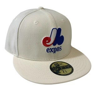 Montreal Expos New Era 59FIFTY MLB Chrome Snow Royal Red Hat Hat Size 7 3/8 - Picture 1 of 10