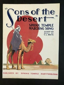 Vintage Sheet Music 1930 'Sons of the Desert' Sphinx Temple Marching Song - Picture 1 of 2