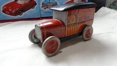 TINPLATE PEUGEOT BISCUIT TIN SERVICE VAN - Image 1 of 4