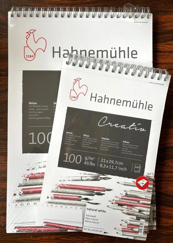 Bloque de dibujo espiral creativo Hahnemühle bloque de bocetos 100 g/m² A4 / A3 seleccionable