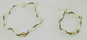 Mutter und Kind passende Kaurimuschel Makramee Halsband Halsketten - Boho/Strand - Bild 1 von 1