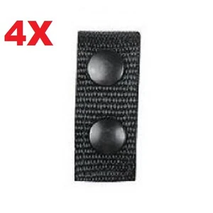 4 x Pack Black Nylon Belt Keepers Double Black Snap fits up to 2.5 belt - Picture 1 of 3