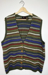 Vintage Sweater Vest Medium Linen Cottage Grandma Academia Prairie Chunky Knit M - Picture 1 of 7