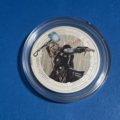 2015 Mighty Thor Niue 1 oz Silver New Zealand Mint AU - Image 1 of 2