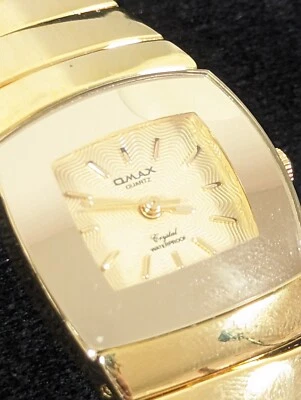 Reloj pulsera Omax para mujer tono dorado esfera eslabón 7,25 pulgadas batería nueva Foto 1 de 4