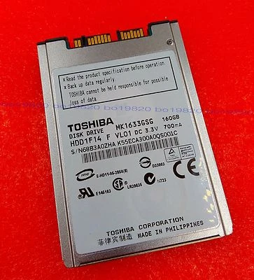 Toshiba 160 GB,Internal,5400 RPM,1.8" (MK1633GSG) Hard Drive HDD  - Image 1 of 4