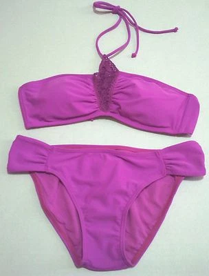 NUEVO CON ETIQUETAS RIP CURL SCAPE ll PROSA VIOLETA BANDEAU & HIPSTER PANTALÓN BIKINI MEDIANO K245 Foto 1 de 4