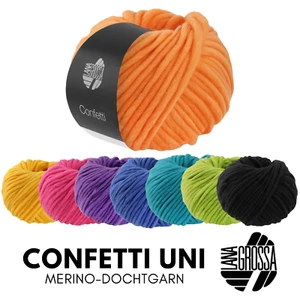 Lana Grossa CONFETTI UNI 100 g fingerdickes Merino-Dochtgarn 50 m - Bild 1 von 10